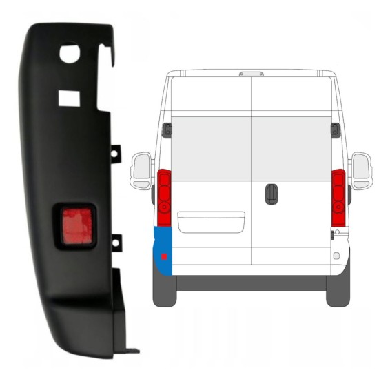 Roh zadného nárazníka 180 stupňov pre Opel Movano 2021-2026 / Ľavý 16037