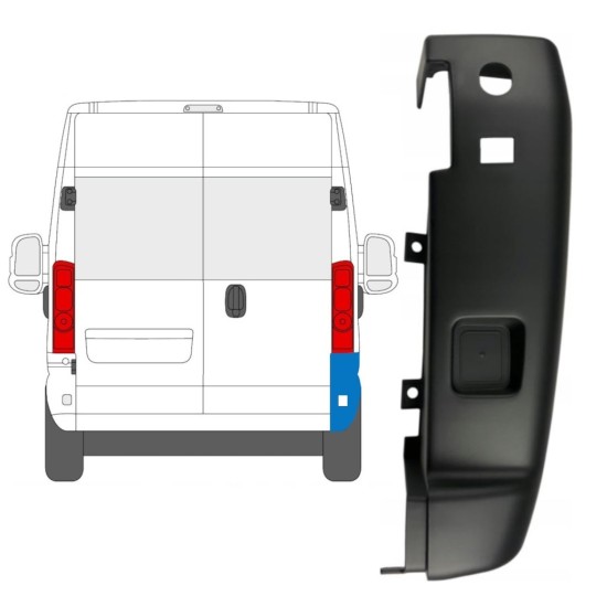 Roh zadného nárazníka 180 stupňov pre Opel Movano 2021-2026 / Pravá 15799