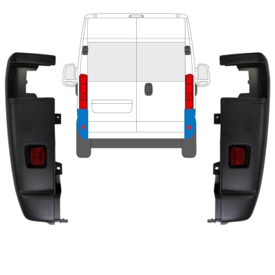 Roh zadného nárazníka 270 stupňov pre Opel Movano 2021-2026 / Ľavá+Pravá / Sada 15797