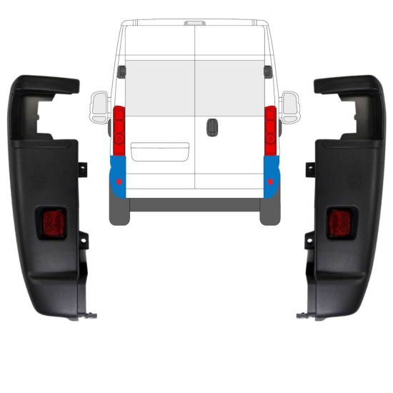 Roh zadného nárazníka 270 stupňov pre Opel Movano 2021-2026 / Ľavá+Pravá / Sada 15797