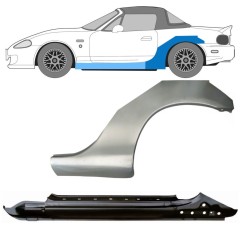 Celý prah + opravný plech zadného blatníka pre Mazda MX-5 1998-2005 NB / Ľavý / Sada 11146