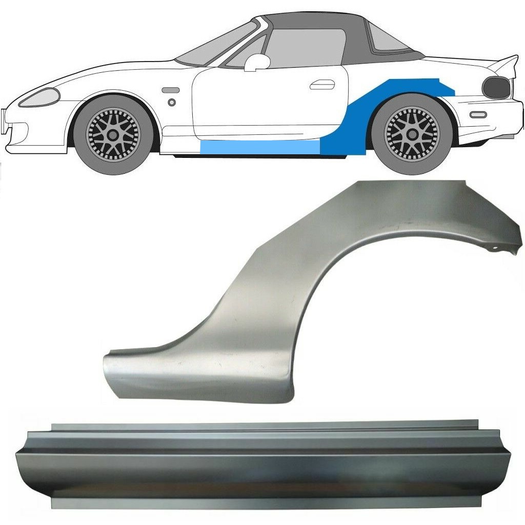 Opravný Plech Prahu + Zadného Blatníka Pre Mazda Mx-5 1998-2005 Nb / Ľavý / Sada 10274
