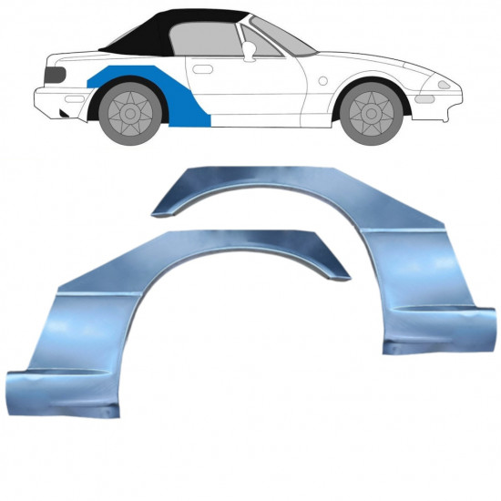 Lem zadného blatníka pre Mazda MX-5 1989-1998 / Ľavá+Pravá / Sada 9609