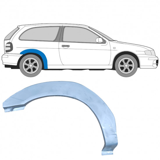 Lem zadného blatníka pre Nissan Almera 1995-2000 / Pravá 7289