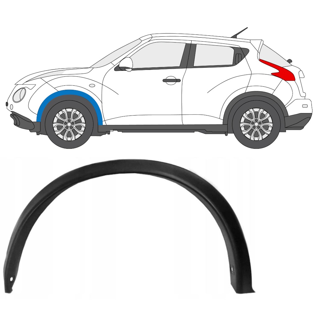 Bočná Lišta Predného Blatníka Pre Nissan Juke 2010-2019 / Ľavý 7897