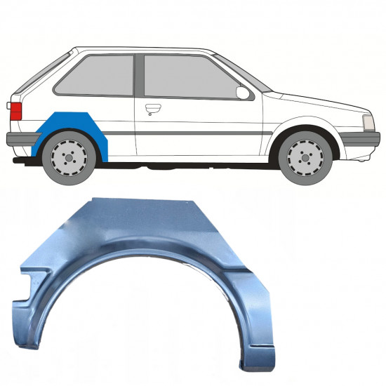 Lem zadného blatníka pre Nissan Micra 1982-1992 / Pravá 8038