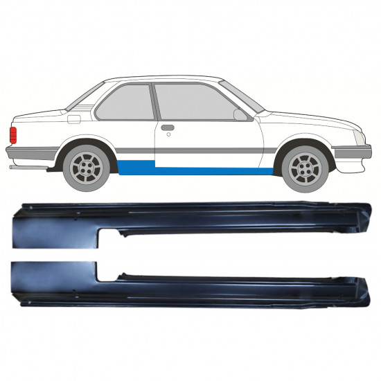 Opravný plech prahu pre Opel Ascona / Vauxhall Cavalier 1981-1988 / Ľavá+Pravá / Sada 10981