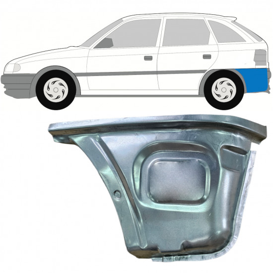 Opravný plech zadného rohu pre Opel Astra 1991-2002 / Ľavý 11102