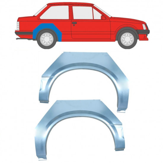 Lem zadného blatníka pre Opel Corsa A 1982-1993 / Ľavá+Pravá / Sada 11020