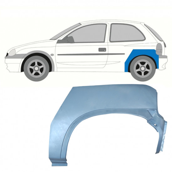 Lem zadného blatníka pre Opel Corsa B 1993-2001 / Ľavý 7254
