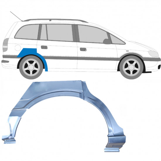 Lem zadného blatníka pre Opel Zafira 1999-2005 / Pravá 6888