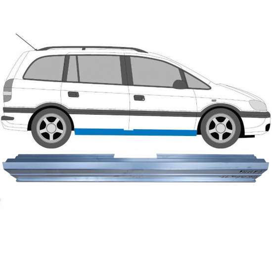 Opravný plech prahu pre Opel Zafira 1999-2005 / Vľavo = Vpravo (symetrické) 8932