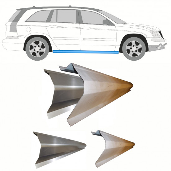 Opravný plech prahu vnútorný + vonkajší pre Chrysler Pacifica 2003-2007 / Vľavo = Vpravo (symetrické) / Sada 10358