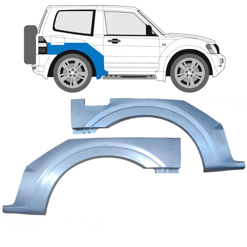 Lem Zadného Blatníka Pre Mitsubishi Pajero 1999-2006 / Ľavá+Pravá / Sada 9411