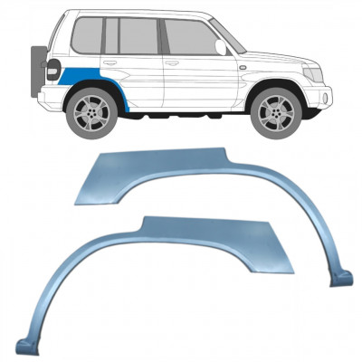 Lem zadného blatníka pre Mitsubishi Pajero Pinin 1998-2007 / Ľavá+Pravá / Sada 10452