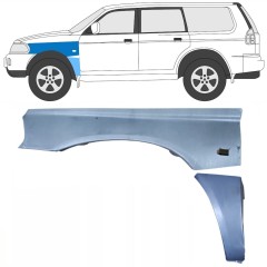 Opravný plech predného blatníka pre Mitsubishi Pajero Sport 1996-2008 / Ľavý / Sada 8543