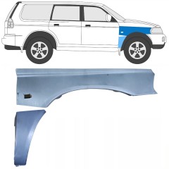 Opravný plech predného blatníka pre Mitsubishi Pajero Sport 1996-2008 / Pravá / Sada 8542