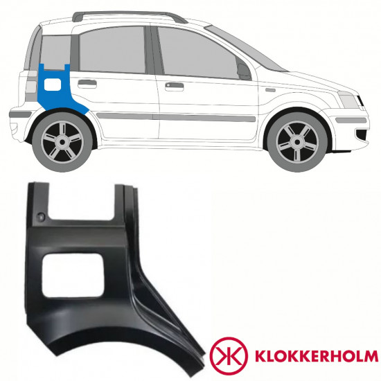 Lem zadného blatníka pre Fiat Panda 2003-2012 / Pravá 10751