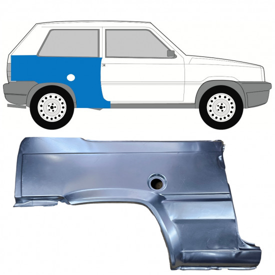 Lem zadného blatníka pre Fiat Panda 1980-2002 / Pravá 11814