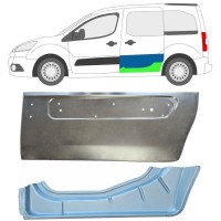 Opravný plech posuvných dverí vnútorný + vonkajší pre Citroen Berlingo 2008-2018 / Ľavý 17087