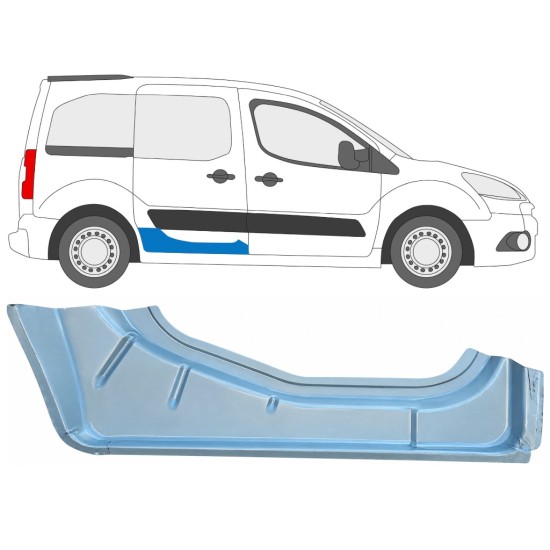 Opravný plech posuvných dverí vnútorný pre Citroen Berlingo 2008-2018 / Pravá 17070