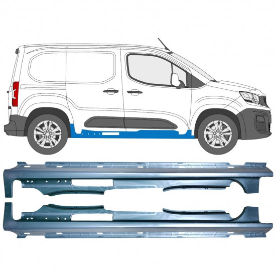 Kompletný prah pre Peugeot Partner 2018-2023 / Ľavý / Pravá / Ľavá+Pravá / Sada 12877