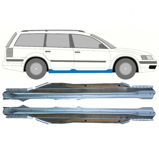 Kompletný prah pre VW Passat B5 1996-2005 / Ľavá+Pravá / Sada 9689