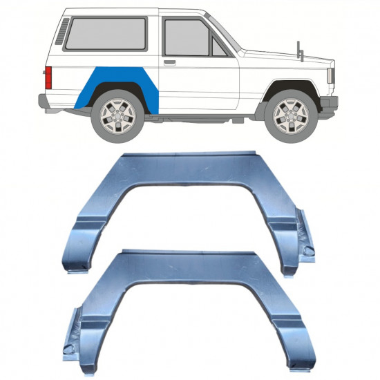 Lem zadného blatníka pre Nissan Patrol 1979-1993 / Ľavá+Pravá / Sada 10412