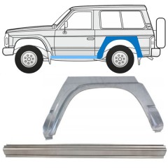 Opravný plech prahu + zadného blatníka pre Nissan Patrol Y60 GY60 1990-1997 / Ľavý / Sada 11541