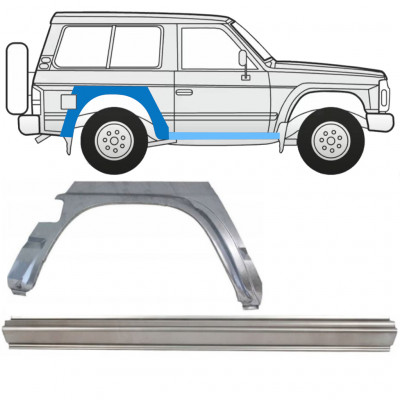 Opravný plech prahu + zadného blatníka pre Nissan Patrol 1990-1997 / Pravá / Sada 11540