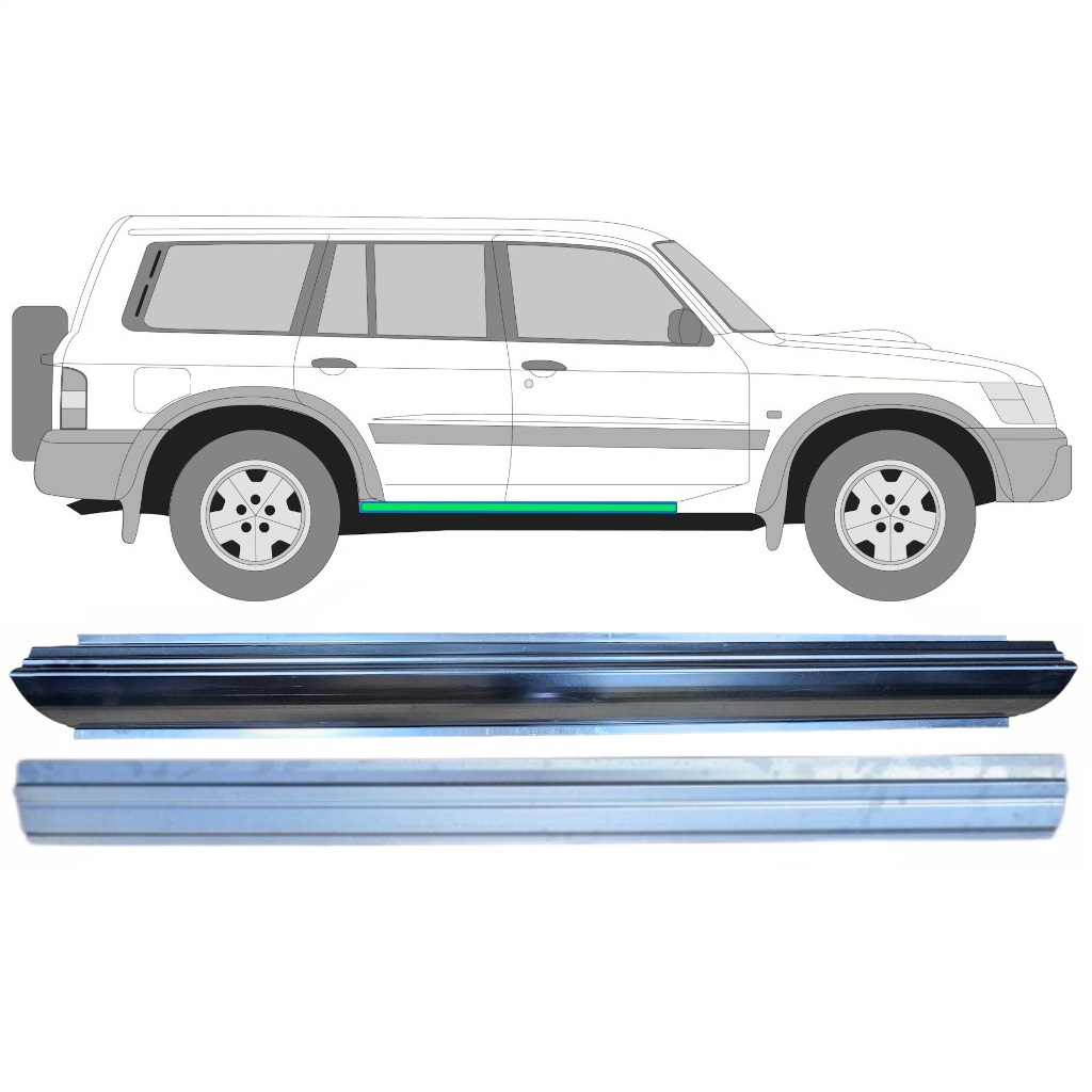Opravný Plech Prahu Vnútorný + Vonkajší Pre Nissan Patrol Y61 Gy61 1997-2009 / Vľavo = Vpravo (Symetrické) / Sada 10367