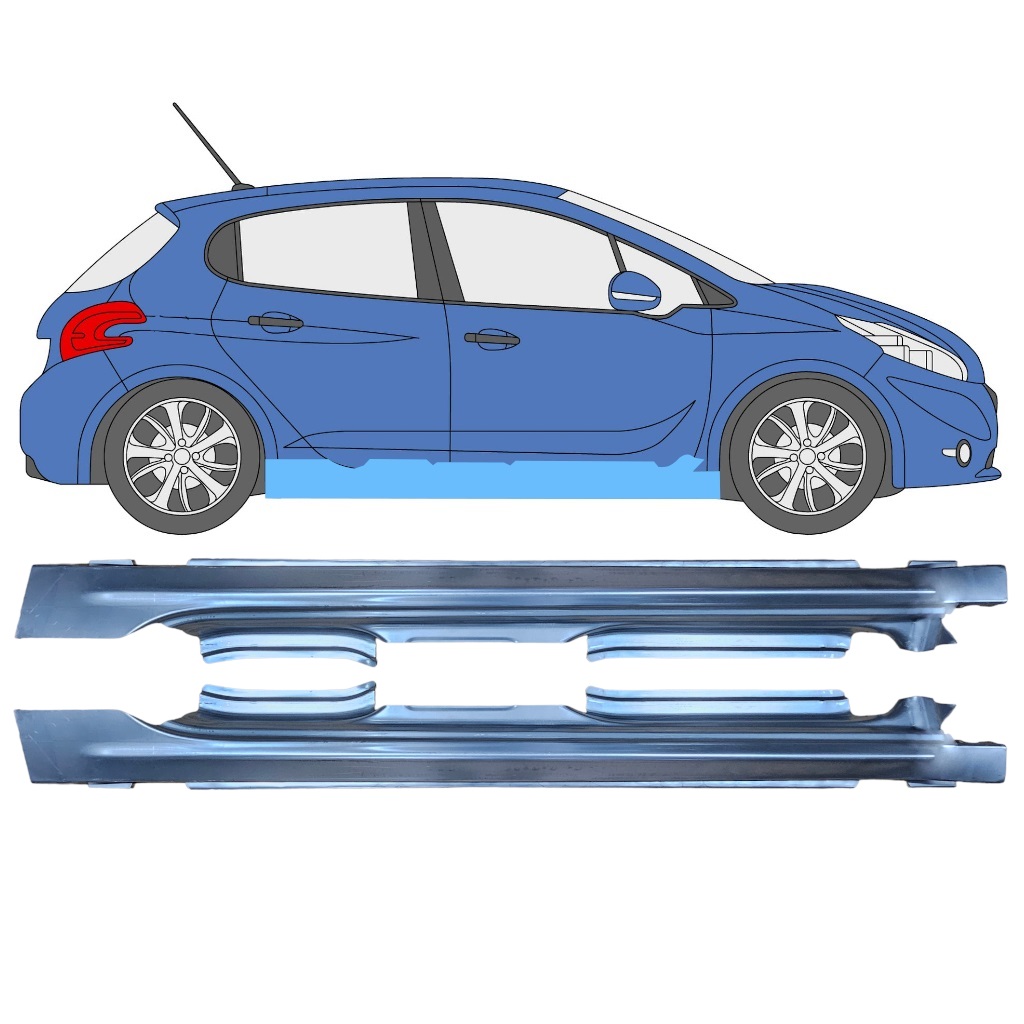 Kompletný Prah Pre Peugeot 208 2012-2019 / Ľavá+Pravá / Sada 11619