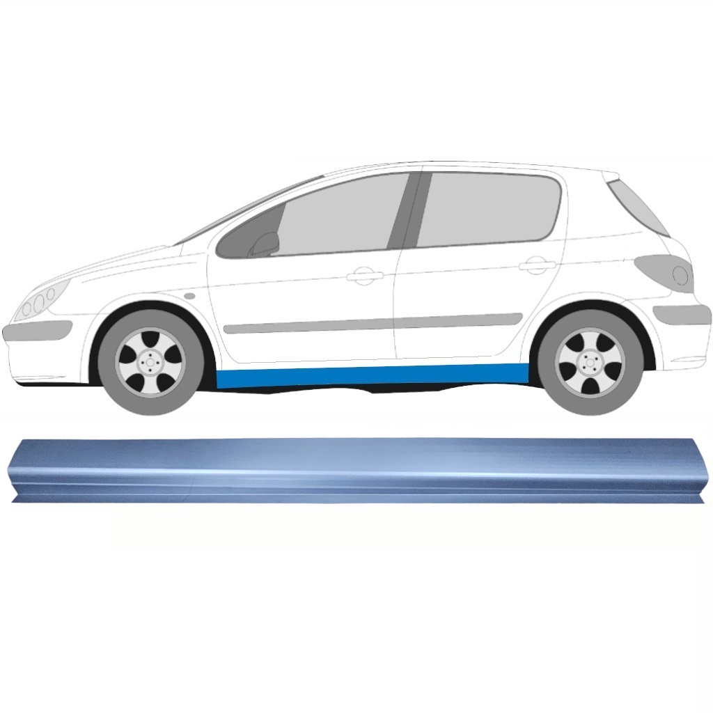 Opravný Plech Spodnej Časti Prahu Pre Peugeot 307 2001-2008 / Ľavý 8500