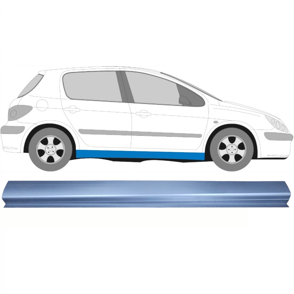 Opravný Plech Spodnej Časti Prahu Pre Peugeot 307 2001-2008 / Pravá 8501