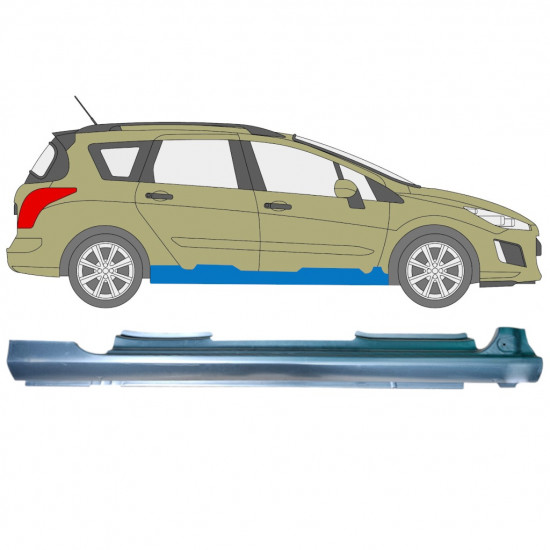 Kompletný prah pre Peugeot 308 2007-2013 / Pravá 12886