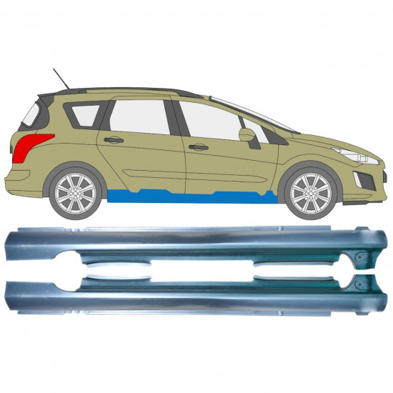 Kompletný prah pre Peugeot 308 2007-2013 / Ľavý / Pravá / Ľavá+Pravá / Sada 12888
