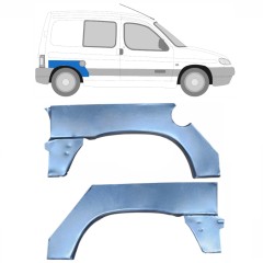 Lem zadného blatníka pre Peugeot Partner 1996-2008 / Ľavá+Pravá / Sada 9812
