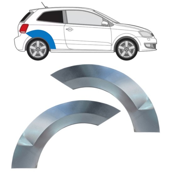 Lem zadného blatníka pre Volkswagen Polo 2009-2017 / Ľavá+Pravá / Sada 16360