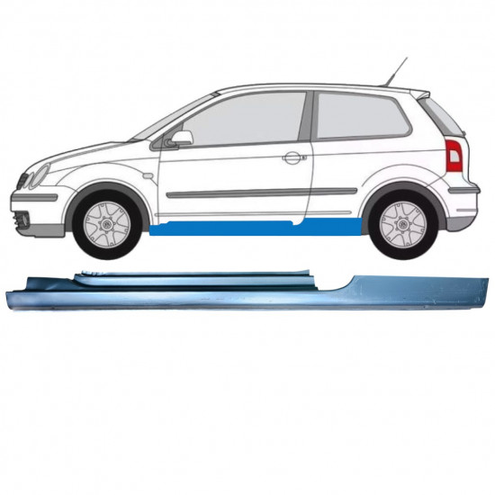 Kompletný prah pre Volkswagen Polo 2001-2009 / Ľavý 12857