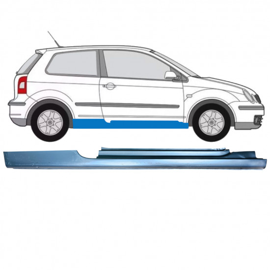 Kompletný prah pre Volkswagen Polo 2001-2009 / Pravá 12856