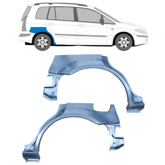 Lem zadného blatníka pre Mazda Premacy 1999-2005 / Ľavá+Pravá / Sada 9158