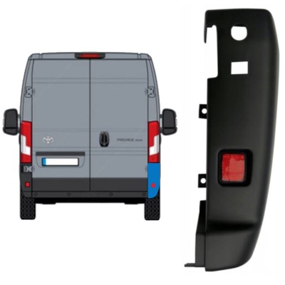 Roh zadného nárazníka 180 stupňov pre Toyota Proace Max 2024- / Pravá 16038