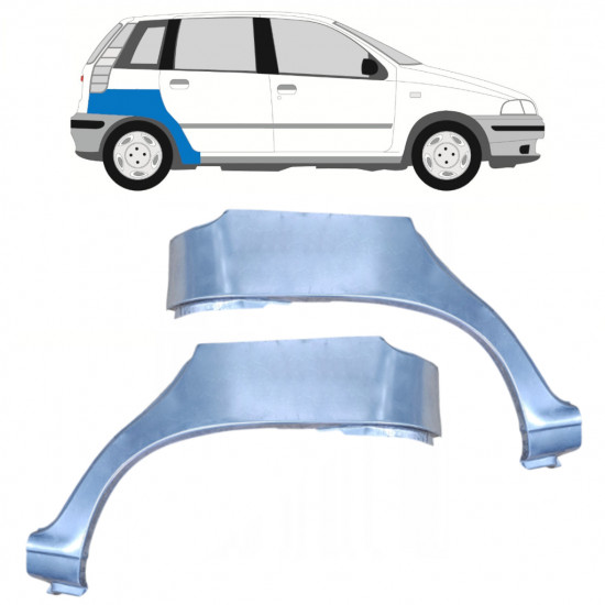 Lem zadného blatníka pre Fiat Punto 1 1993-1999 / Ľavá+Pravá / Sada 9687