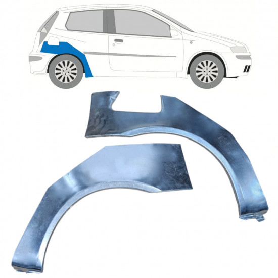 Lem zadného blatníka pre Fiat Punto 2 1999-2010 / Ľavá+Pravá / Sada 10404