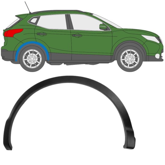 Bočná lišta zadného blatníka pre Nissan Qashqai 2013-2021 / Pravá 11779