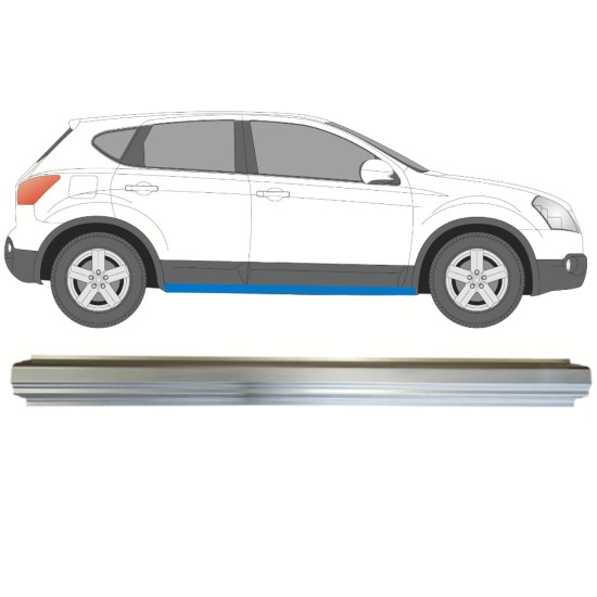 Opravný plech prahu pre Nissan Qashqai 2007-2013 / Vľavo = Vpravo (symetrické) 14981 Opravný plech prahu pre Nissan Qashqai 2007-2013 / Vľavo = Vpravo (symetrické) 14981