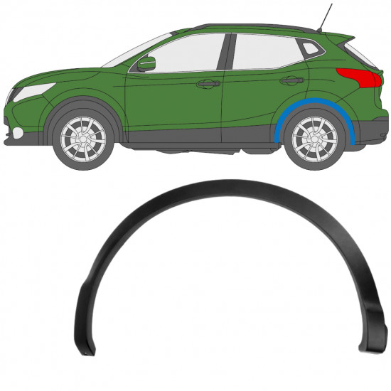 Bočná lišta zadného blatníka pre Nissan Qashqai 2013-2017 / Ľavý 11780