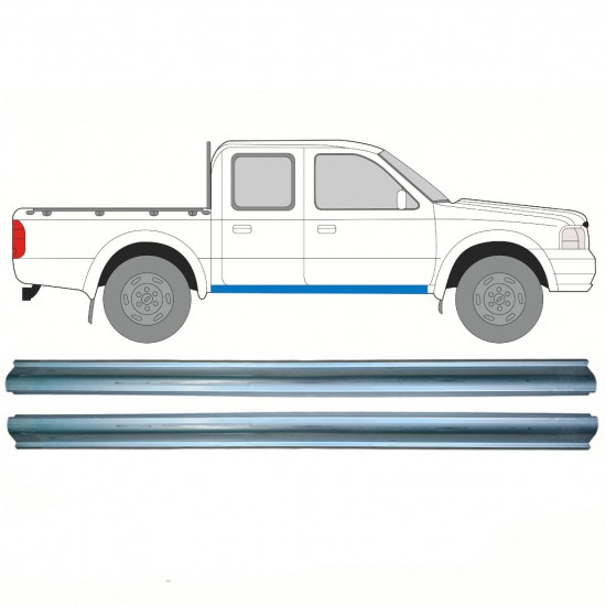 Opravný plech prahu pre Ford Ranger 1998-2006 / Vľavo = Vpravo (symetrické) / Sada 10318