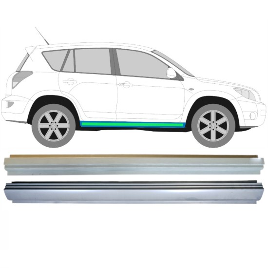 Opravný plech prahu vnútorný + vonkajší pre Toyota Rav4 2006-2013 / Vľavo = Vpravo (symetrické) / Sada 14904 Opravný plech prahu vnútorný + vonkajší pre Toyota Rav4 2006-2013 / Vľavo = Vpravo (symetrické) / Sada 14904