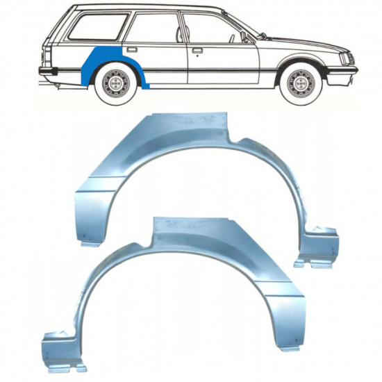 Lem zadného blatníka pre Opel Rekord E 1977-1986 / Ľavá+Pravá / COMBI / Sada 10788